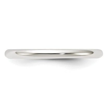 Sterling Silver 2mm Half Round Size 12 Band Ring
