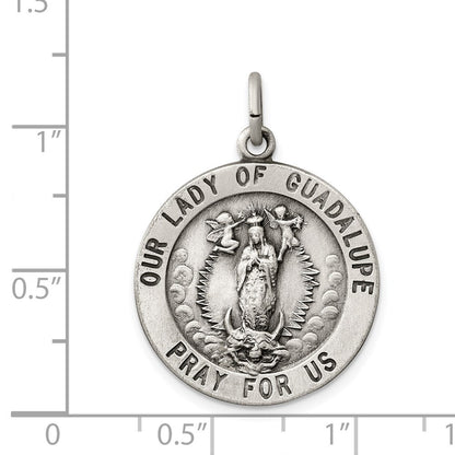 Sterling Silver Our Lady of Guadalupe Medal Pendant