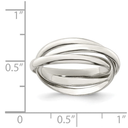 Sterling Silver Triple Intertwining Ring Size 8
