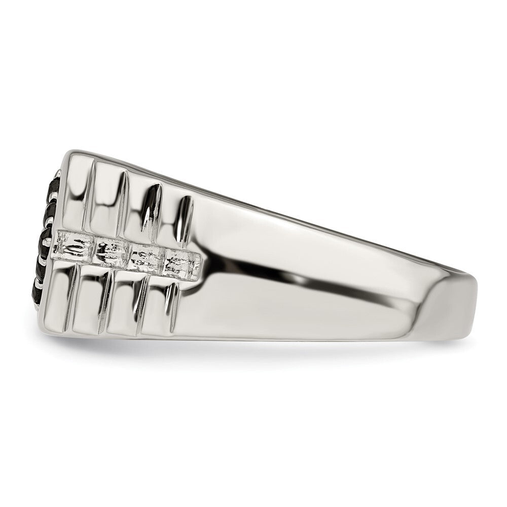 Sterling Silver Rhodium-plated Men's Onyx Ring Size 11