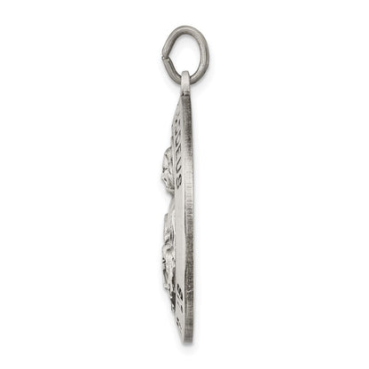 Sterling Silver Antiqued Saint Jude Thaddeus Medal Pendant