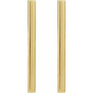 14k Yellow Gold Bar Earrings Gift Gift Gift for Women