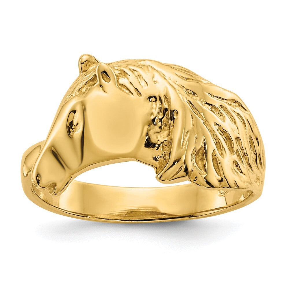 14K Yellow Gold Gold Polished Horse Head Ring