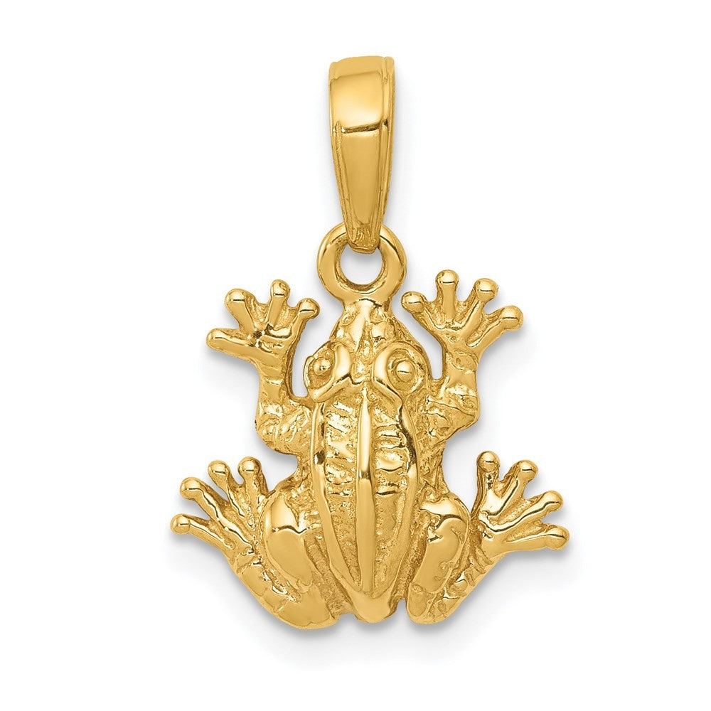 14k Yellow Gold 2-D Frog Pendant