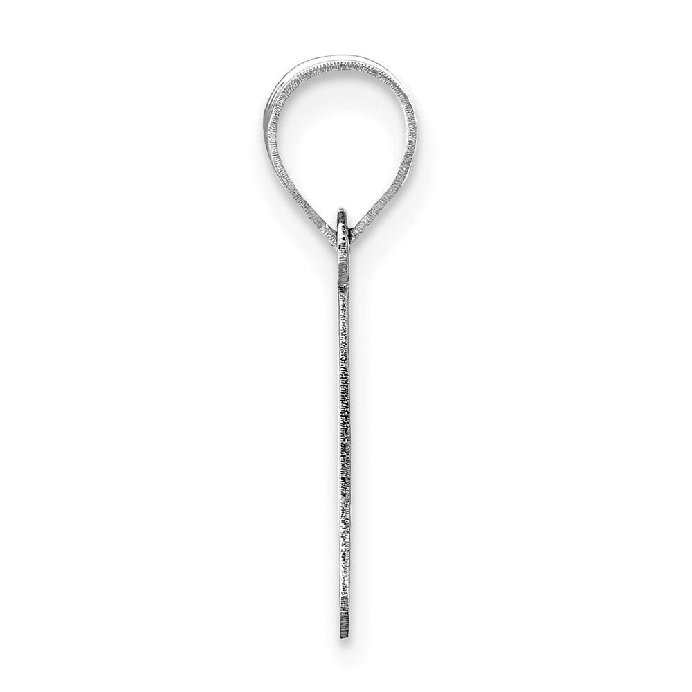 14k White Gold Polished Bubble Letter P Initial Pendant for Women