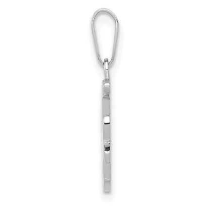 14k White Gold Script Letter F Initial Pendant for Women