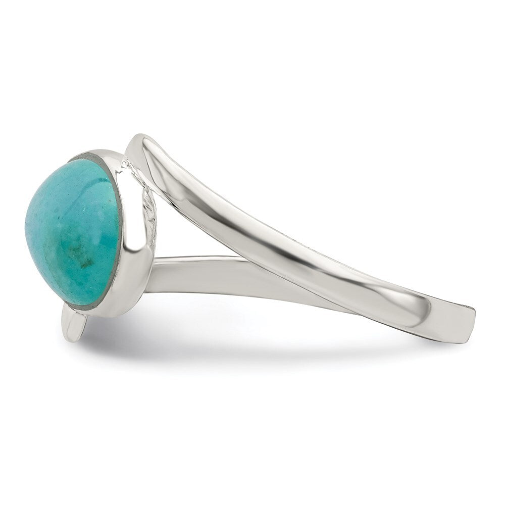 Sterling Silver Oval Amazonite Ring Size 8