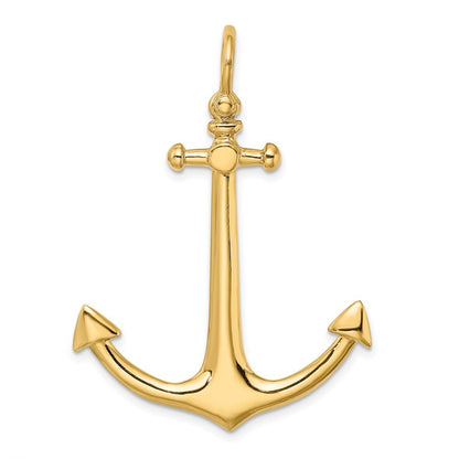 14k Yellow Gold 3-D Large Anchor Charm