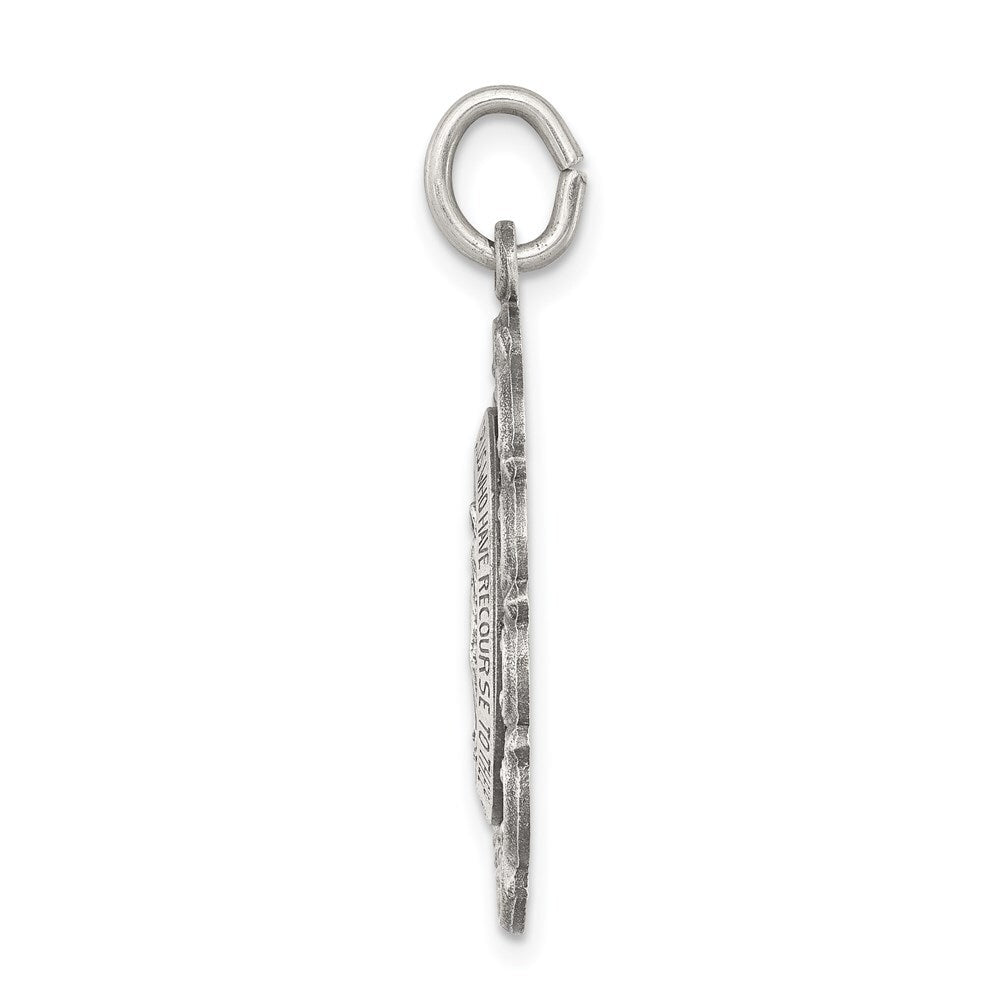 Sterling Silver Antiqued Miraculous Medal Pendant Holiday Gift for Women