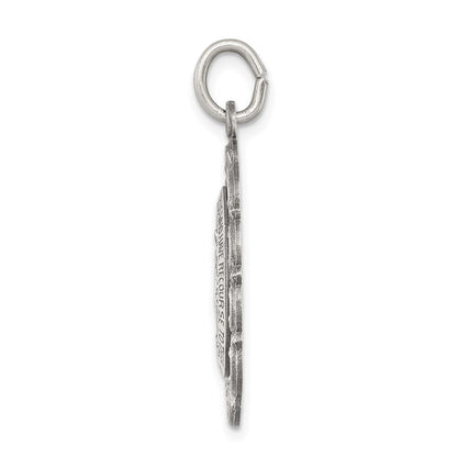 Sterling Silver Antiqued Miraculous Medal Pendant Holiday Gift for Women