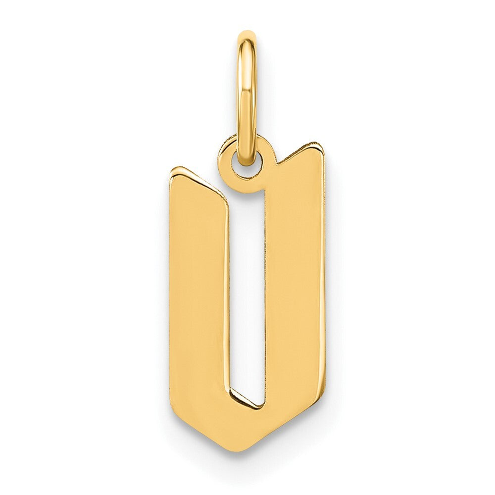 14k Yellow Gold Letter V Initial Pendant for Women