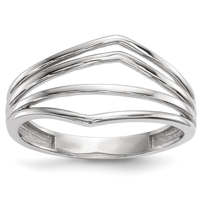 14k White Gold Polished 4-Bar Ring Size 7