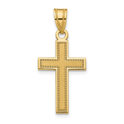 14k Yellow Gold Small Satin Cross Pendant