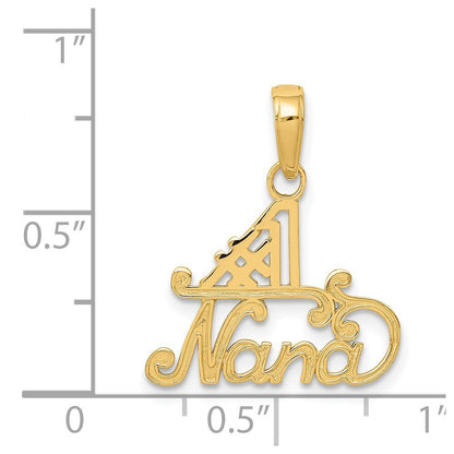 14k Yellow Gold #1 NANA Charm Pendant for Women