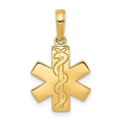 14k Yellow Gold Paramedic/EMT Symbol Pendant for Women