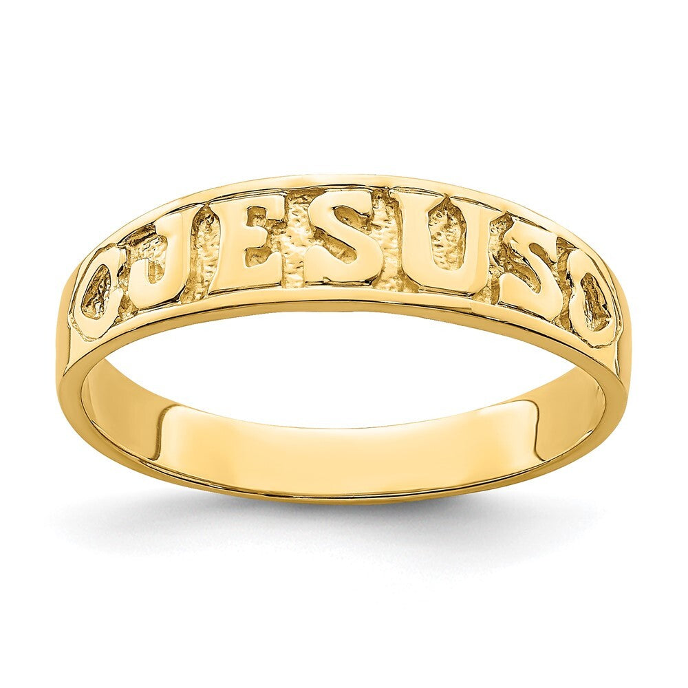 14K Yellow Gold Gold Polished Jesus w/Hearts Ring