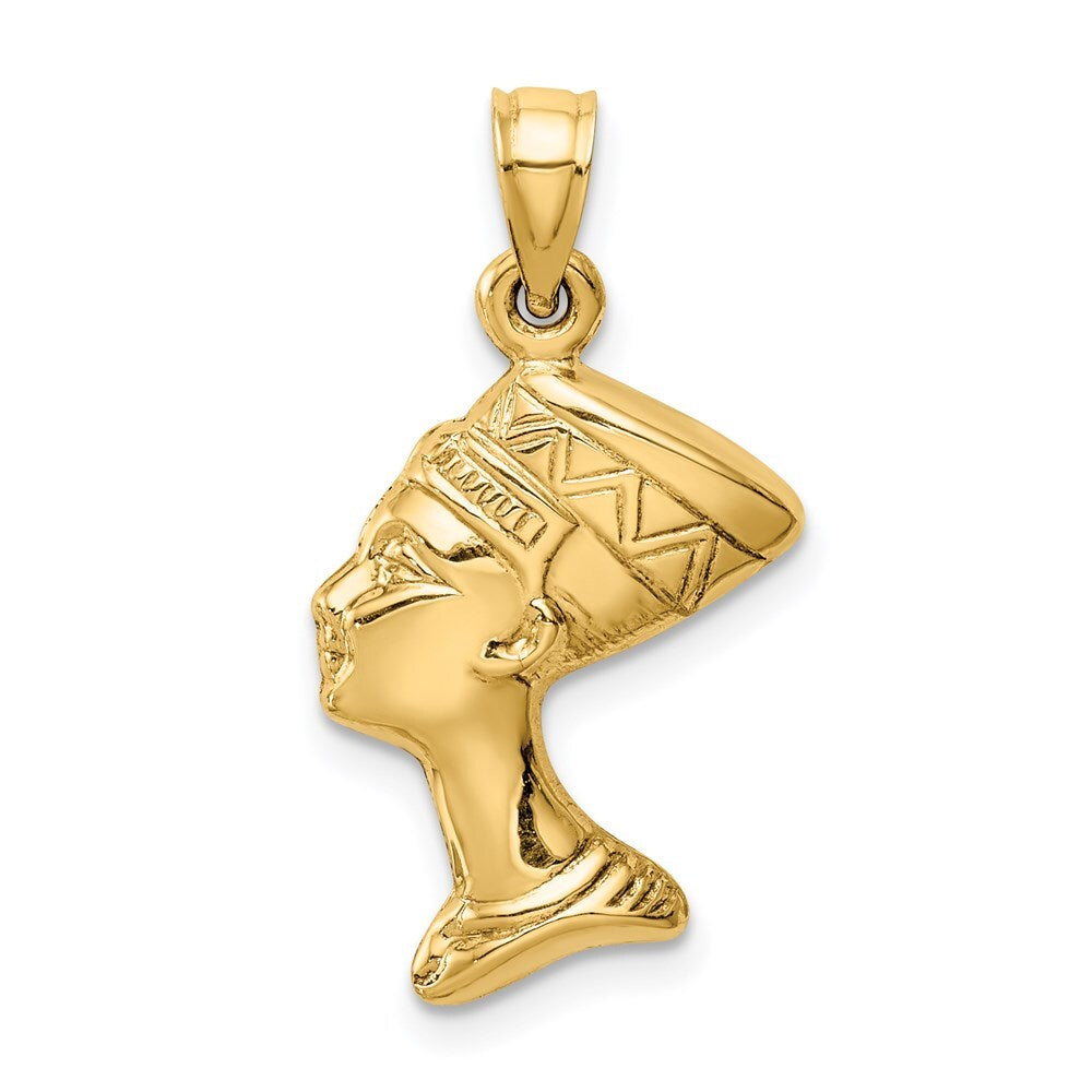 14k Yellow Gold 3-D Nefertiti Pendant