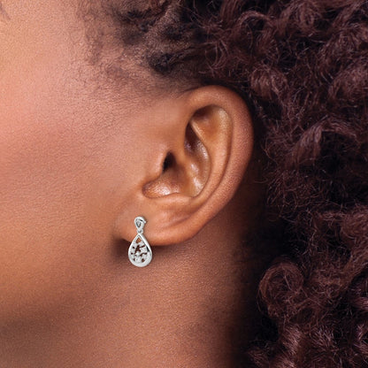 14k White Gold Diamond Earrings