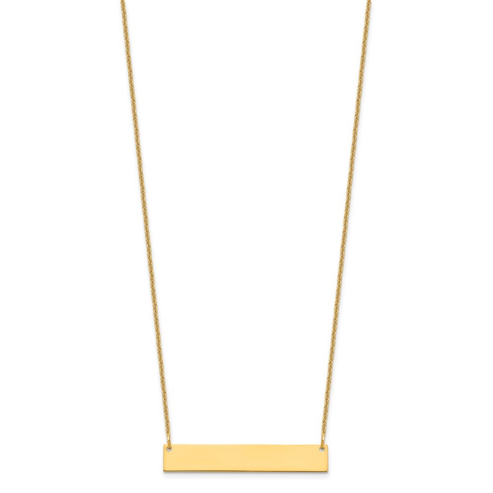 10k Yellow Gold Medium Blank Bar Necklace