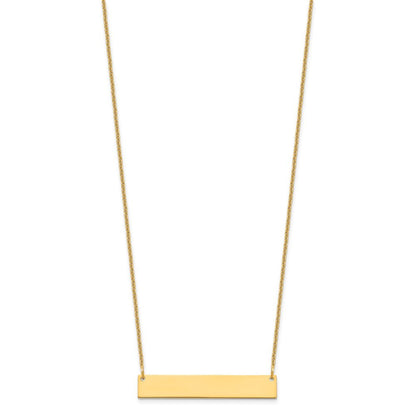 10k Yellow Gold Medium Blank Bar Necklace