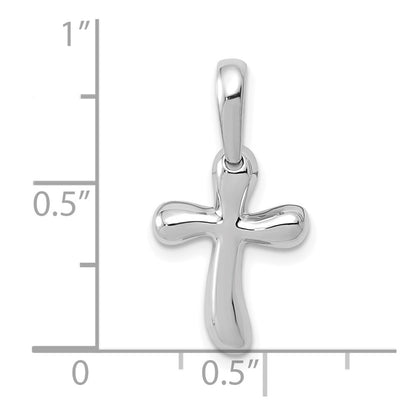 14k White Gold Small Freeform Cross Pendant for Women