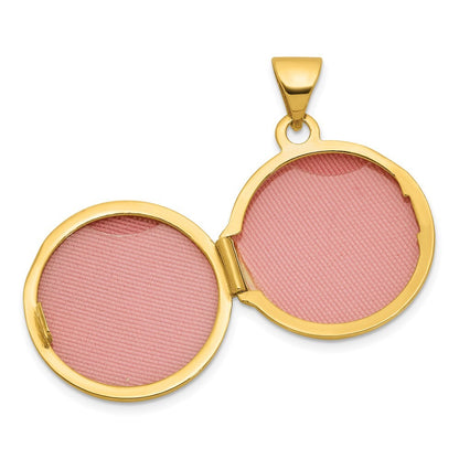 14k Yellow Gold & Rhodium Polished St. Christopher Protect Us 16mm Locket