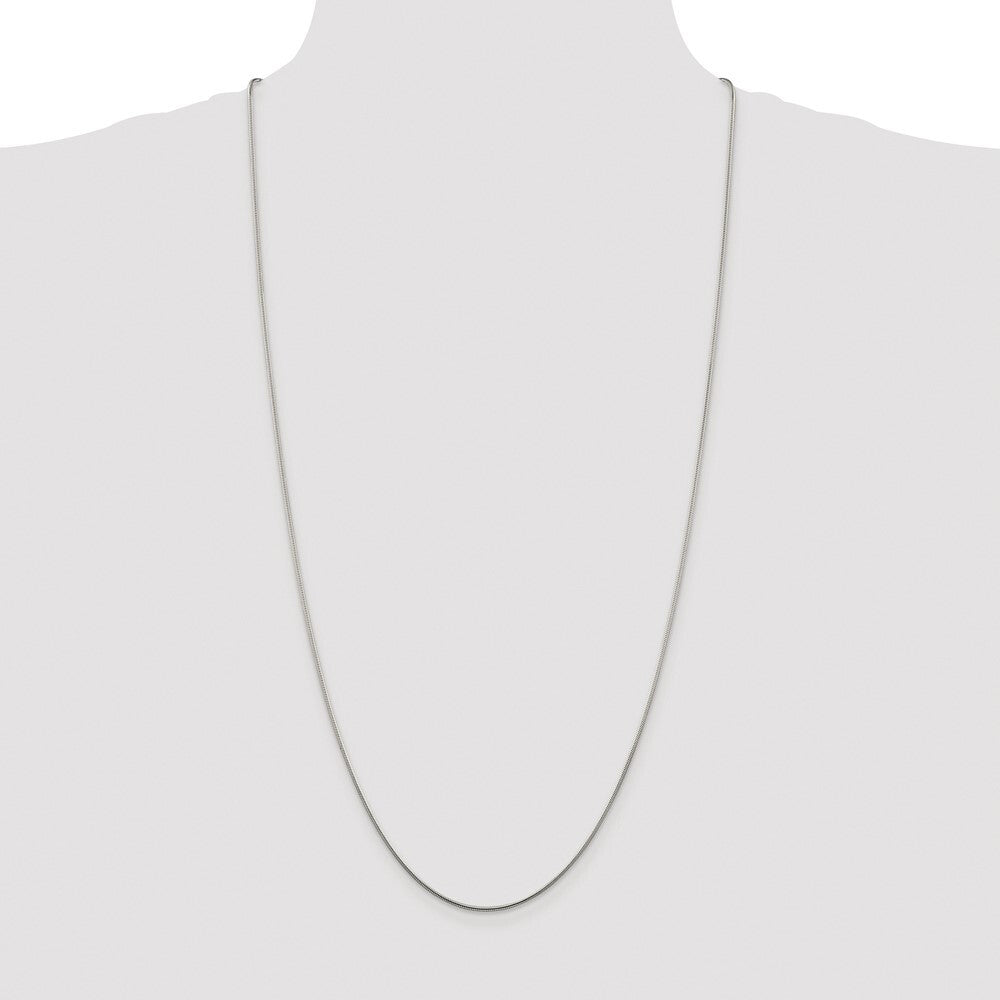 Sterling Silver Rhodium-plated 1.25mm Snake Chain