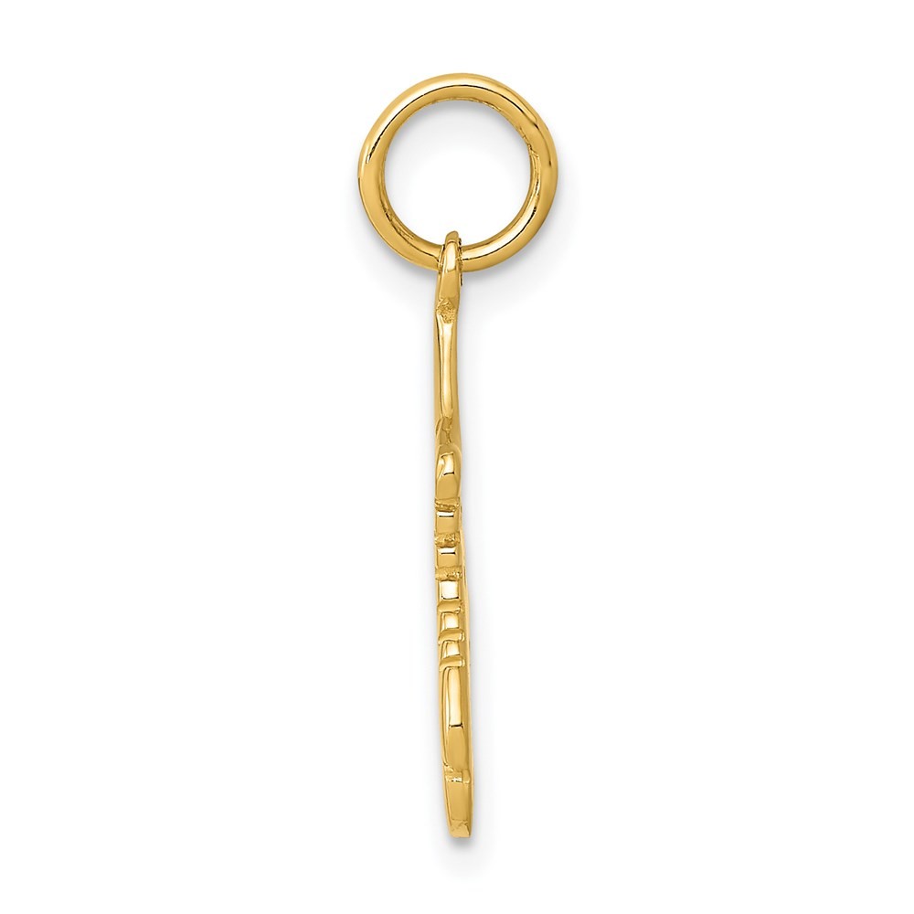 14k Yellow Gold Roller Skates Charm Pendant