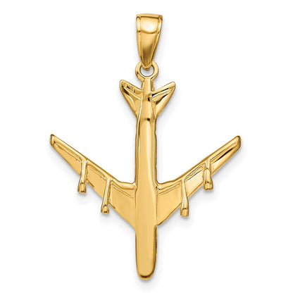 14k Yellow Gold 3-D Jet Pendant