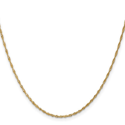 14k Yellow Gold 30 inch 1.40mm Singapore with Spring Ring Clasp Chain