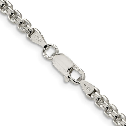 Sterling Silver 3.6mm Round Box Chain Necklace