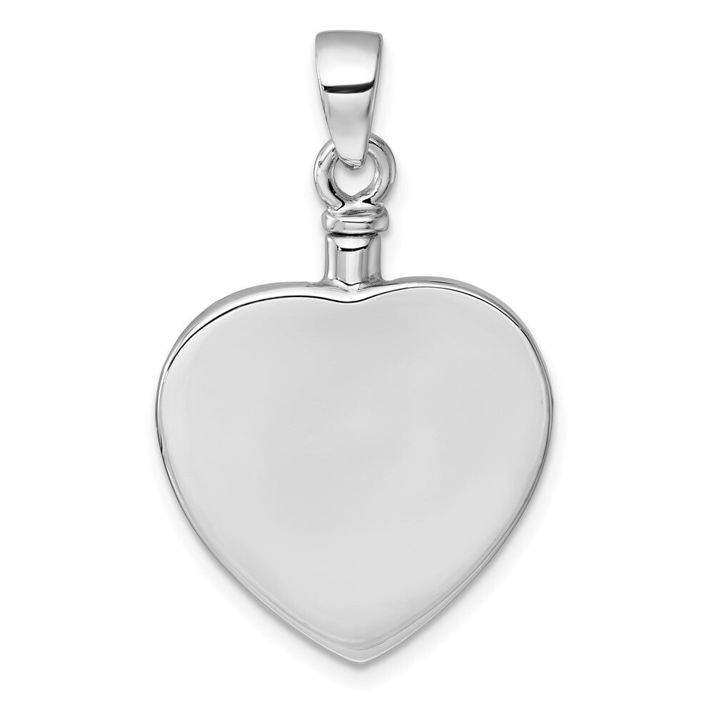 Sterling Silver RH-plt Polish Enamel Always in My Heart Ash Holder Pendant