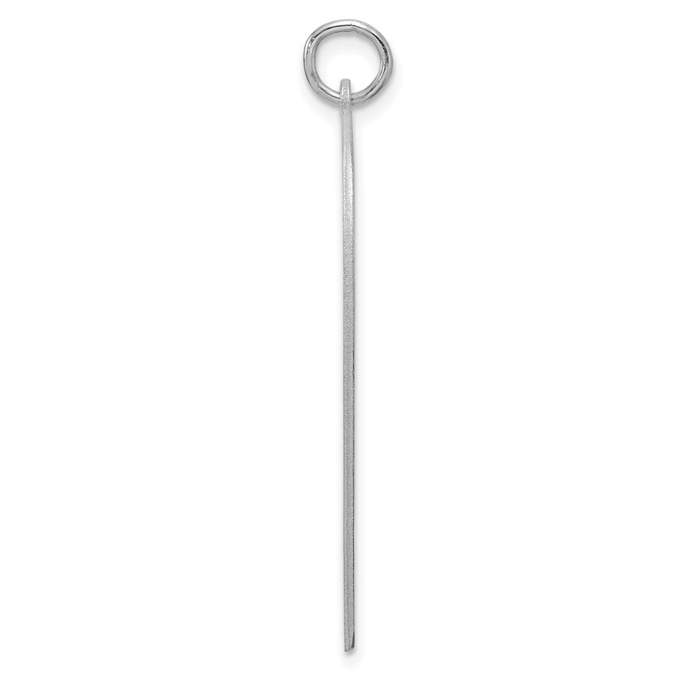 SS Rh-plt Engraveable Heart Polished Front Satin Back Disc Charm