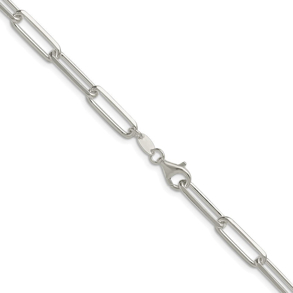 Sterling Silver 5.5mm Diamond-Cut Paperclip Chain Necklace