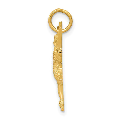14k Yellow Gold Ballerina Charm Pendant for Women