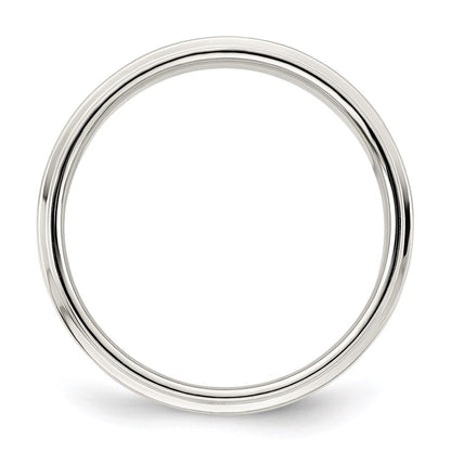 Sterling Silver 5mm Flat with Step Edge Size 12 Band Ring