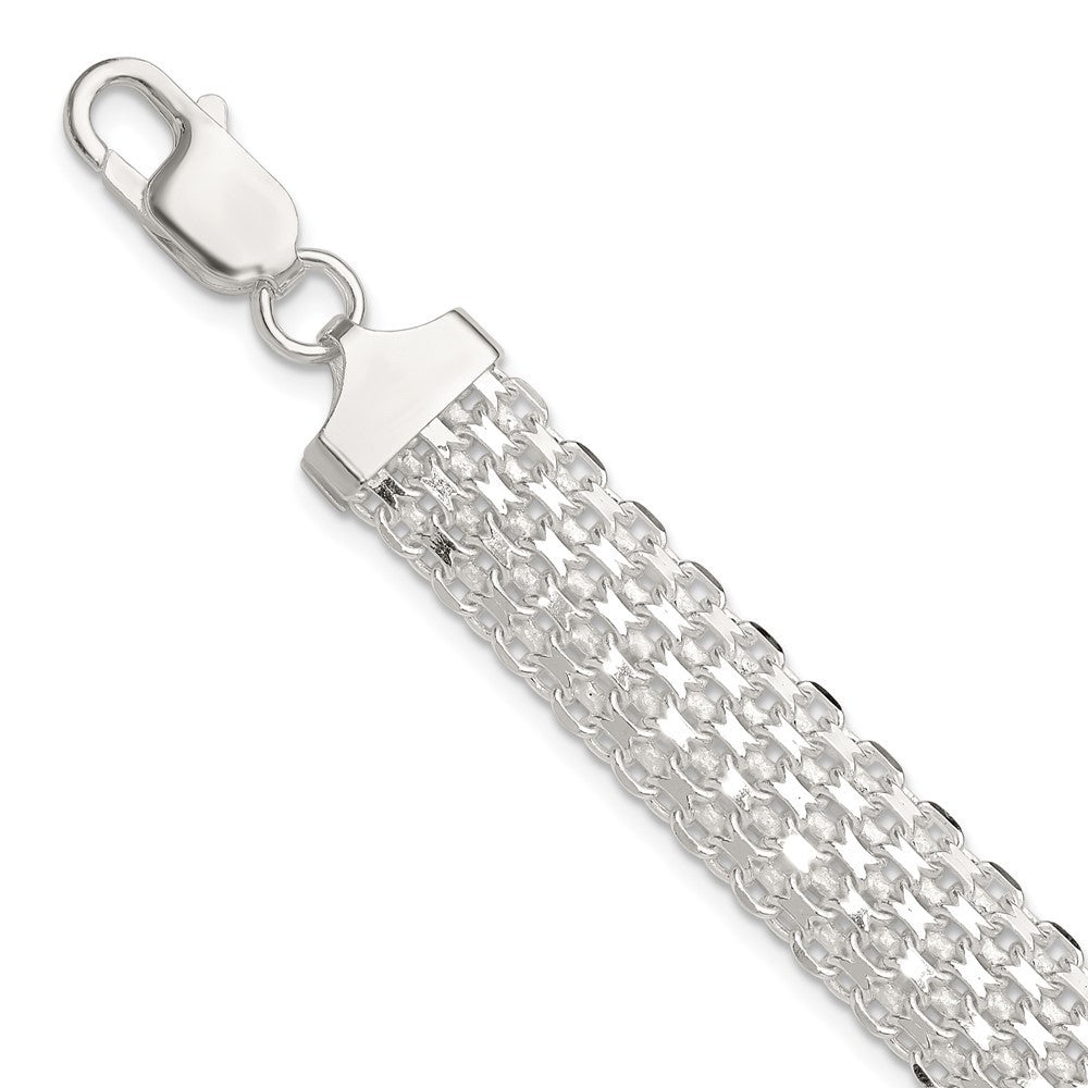 Sterling Silver Polished 11.5mm Bismark 7in Bracelet