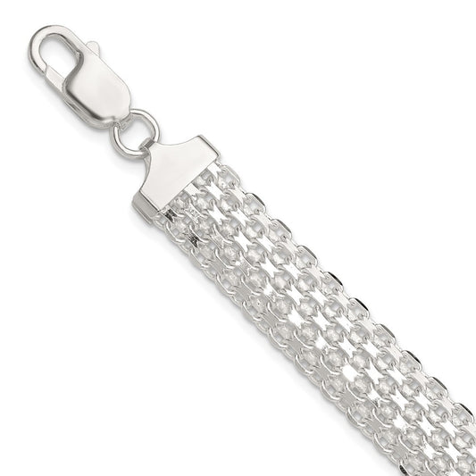 Sterling Silver Polished 11.5mm Bismark 7in Bracelet