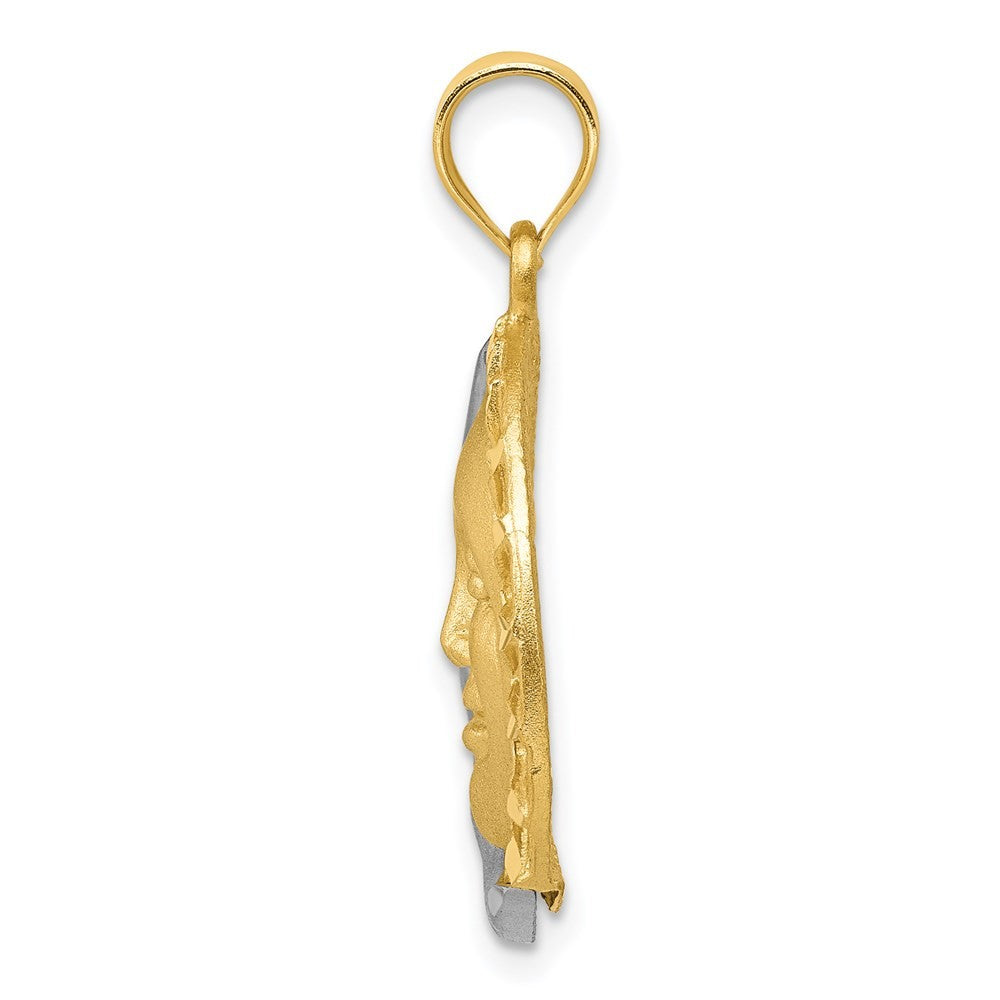 14k Two-Tone Gold Sun and Moon Charm