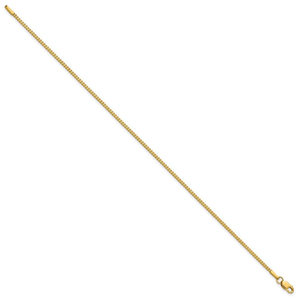 14k Yellow Gold 8 inch 1mm Franco Bracelet