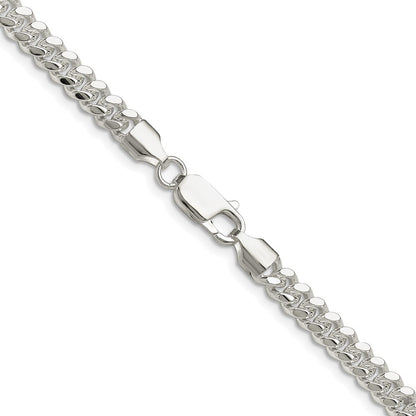 Sterling Silver Rhodium-plated Polished 5.7mm Domed Curb Chain Necklace
