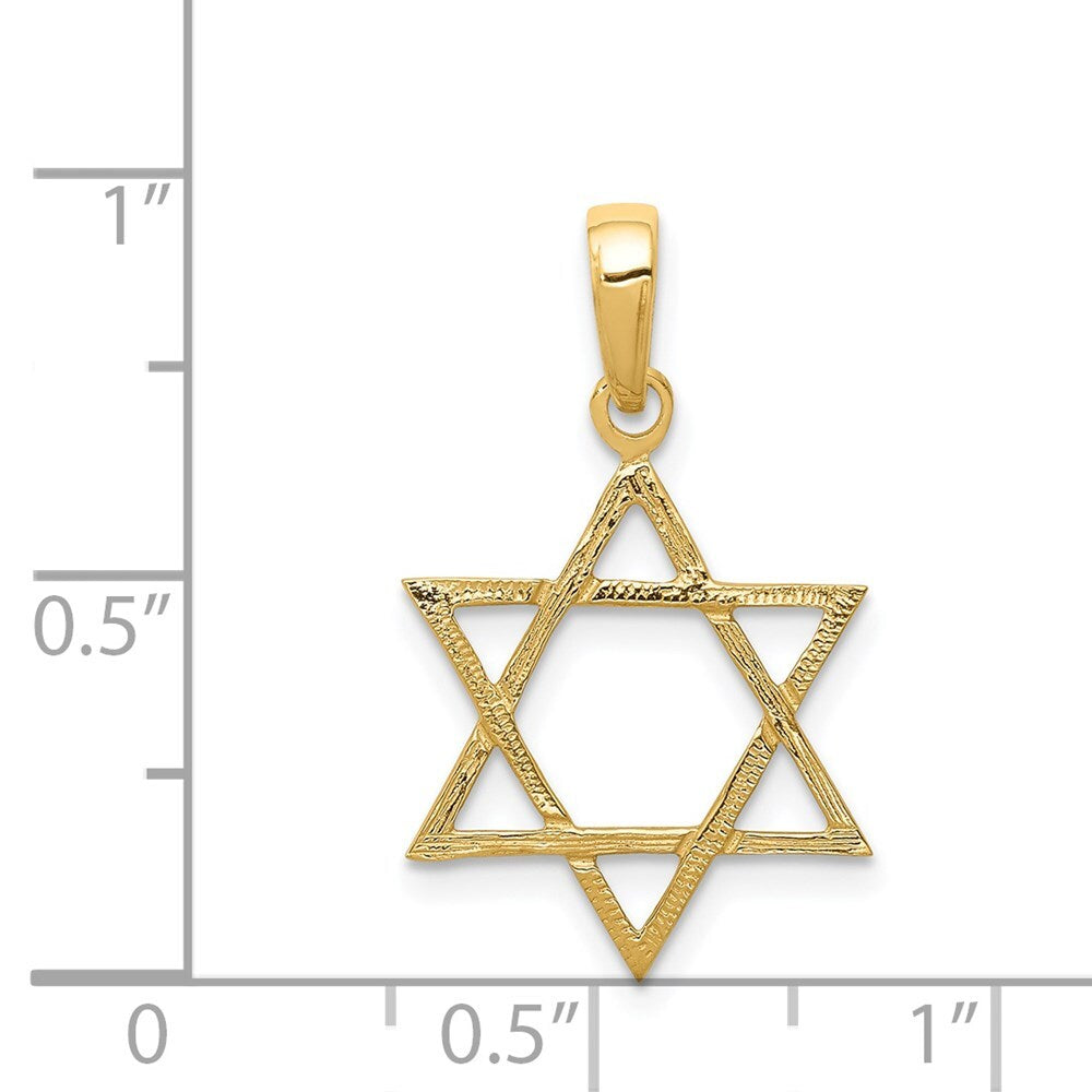 14k Yellow Gold Star of David Pendant for Women
