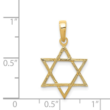 14k Yellow Gold Star of David Pendant for Women