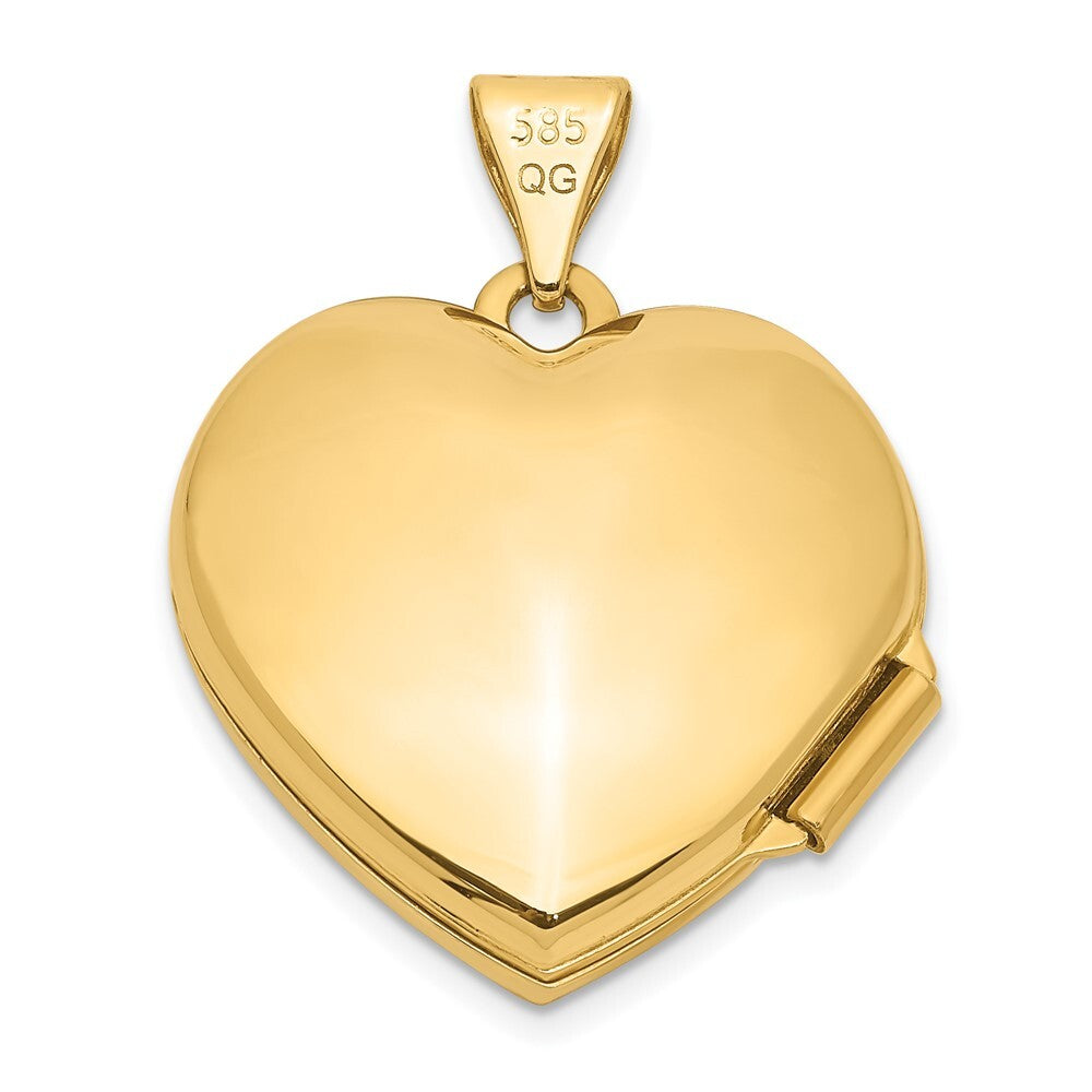 14k Yellow Gold Double Heart Locket Pendant for Women
