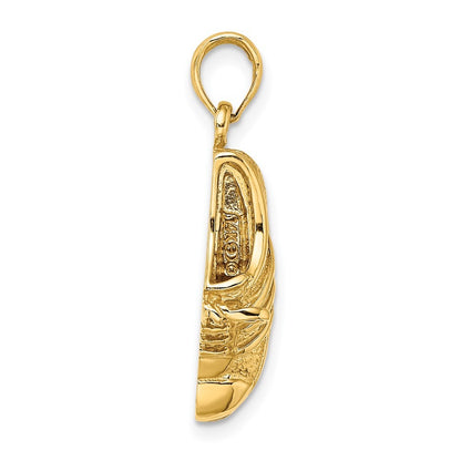 14k Yellow Gold Polished Track Shoe Charm