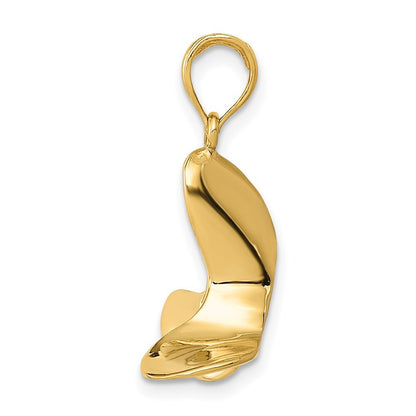 14k Yellow Gold Polished 3-D Propeller Pendant for Women