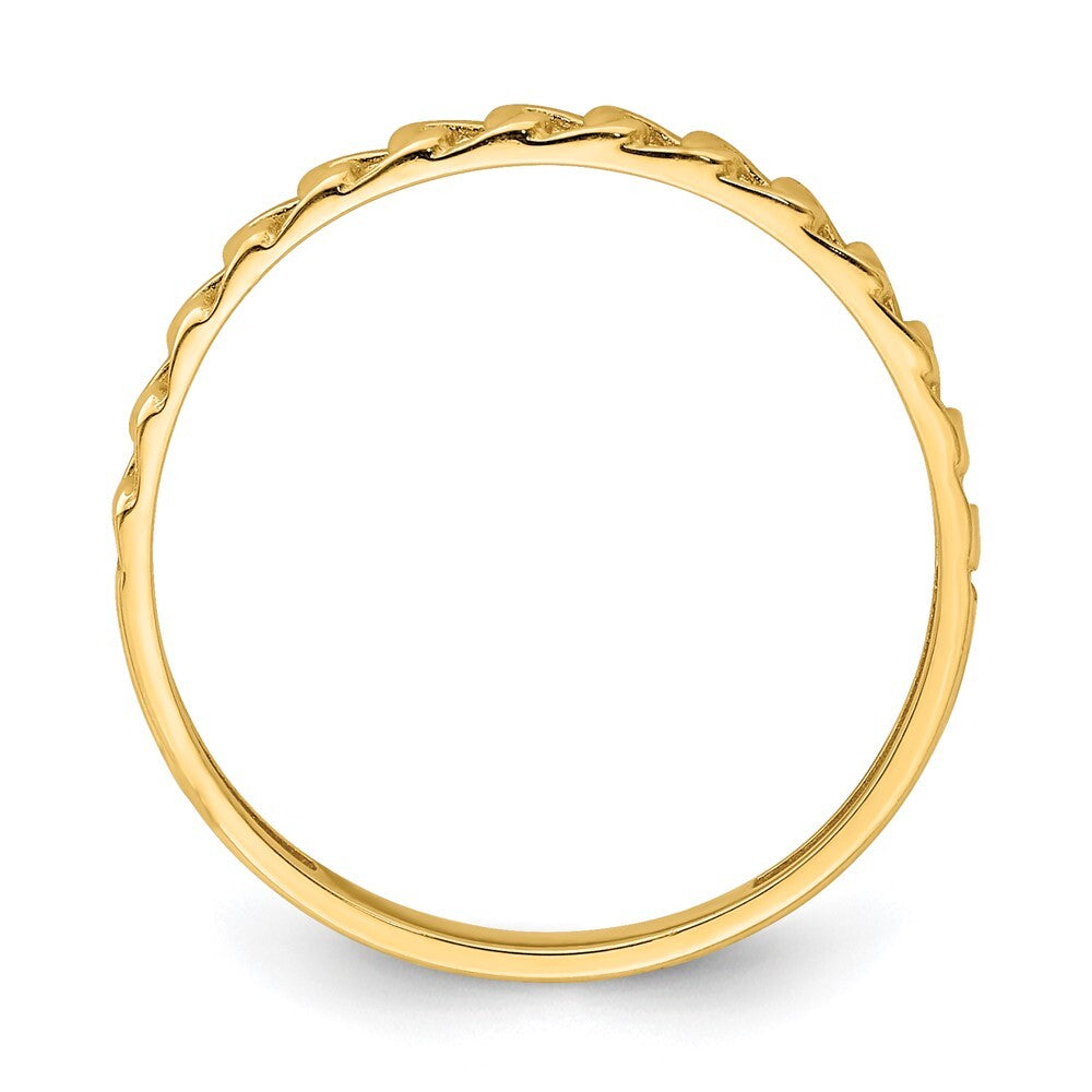 14K Yellow Gold Link Design Ring Size 7