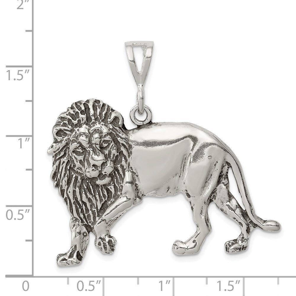 Sterling Silver Antiqued Lion Charm Holiday Gift for Women