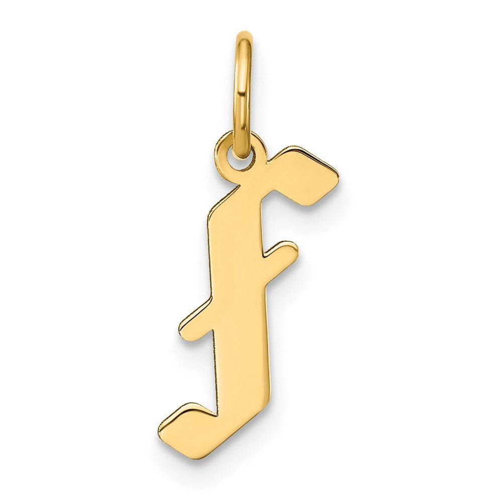 14k Yellow Gold Letter F Initial Pendant