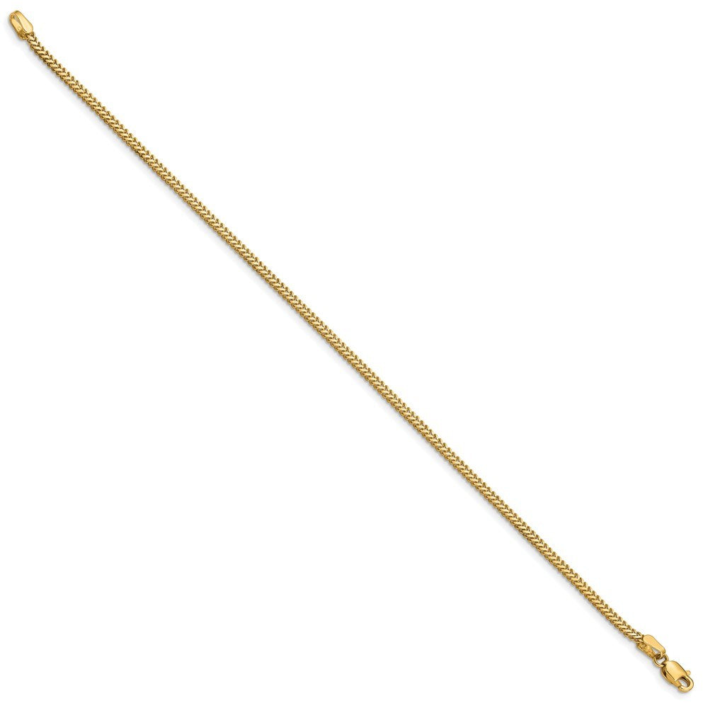 14k Yellow Gold 7 inch 1.4mm Franco Bracelet